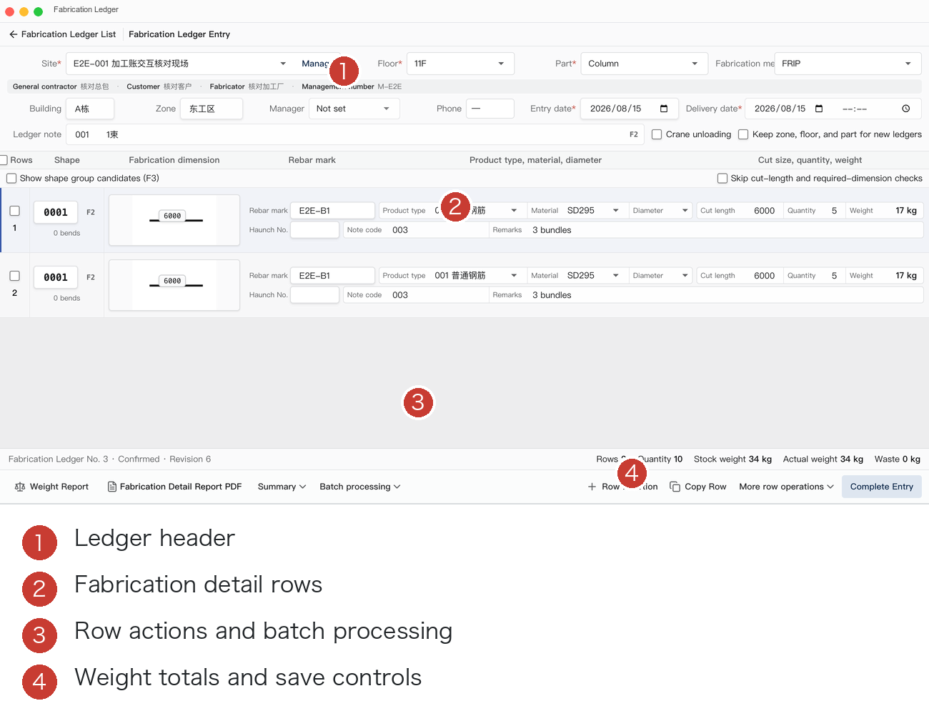 Fabrication Ledger Editor Complete Region