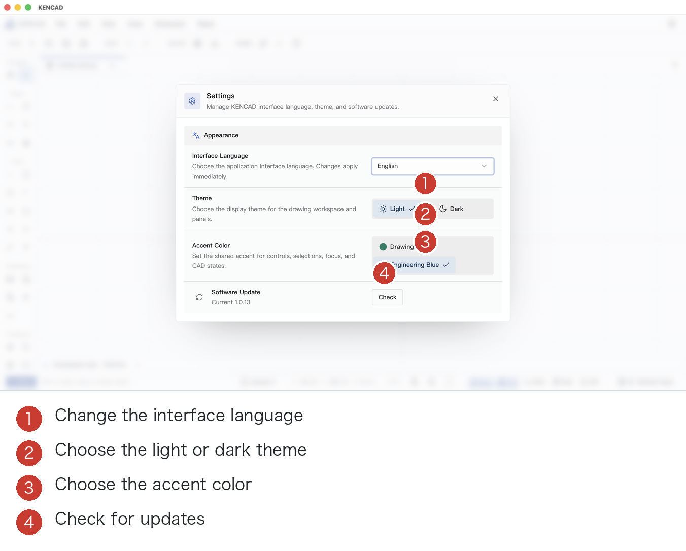 KENCAD Settings